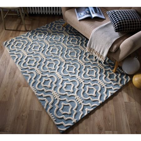 Tapis en Laine Bleu clair Nador Tapis en Laine Bleu clair Nador
