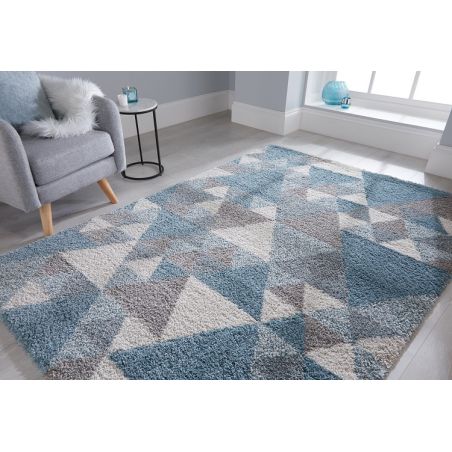 Tapis Design Géométrique Bleu Dakari Nuru Tapis Design Géométrique Bleu Dakari Nuru