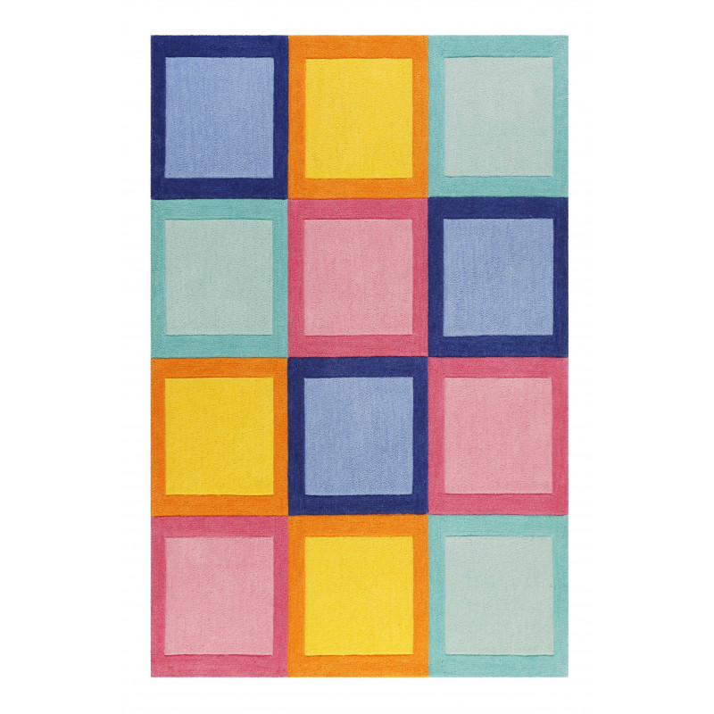 Tapis de qualité couleurs vives multicolore en polyester