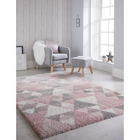 Tapis Design Géométrique Rose Dakari Nuru Tapis Design Géométrique Rose Dakari Nuru