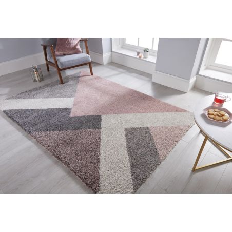 Tapis, géométrique beige rose taupe