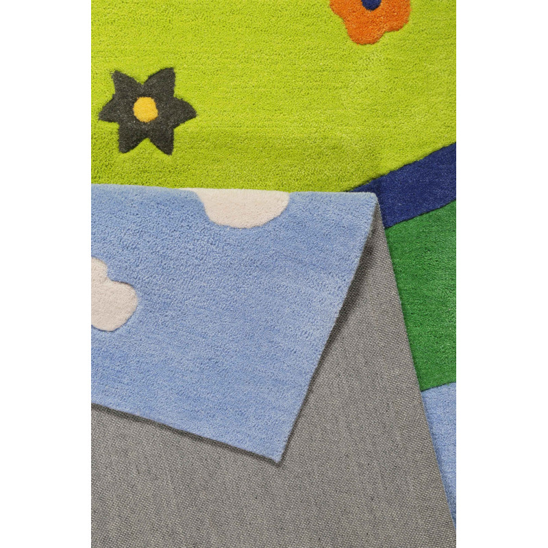 Tapis enfant maison colorée en polyester
