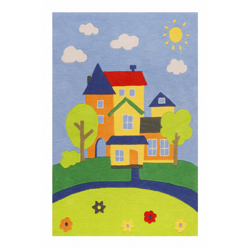 Tapis enfant tufté main en polyester Villa Villakulla Château enchanté - SMART KIDS