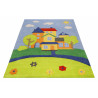 Tapis d'enfant maison colorée nuages et soleil en polyester Tapis d'enfant maison colorée nuages et soleil en polyester