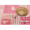 Tapis enfant rose ambiance tropical en polyester