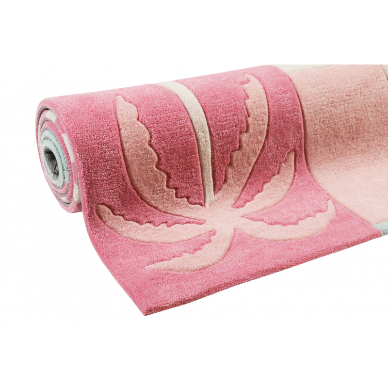 Tapis en polyester tufté main fruity flamingo rose