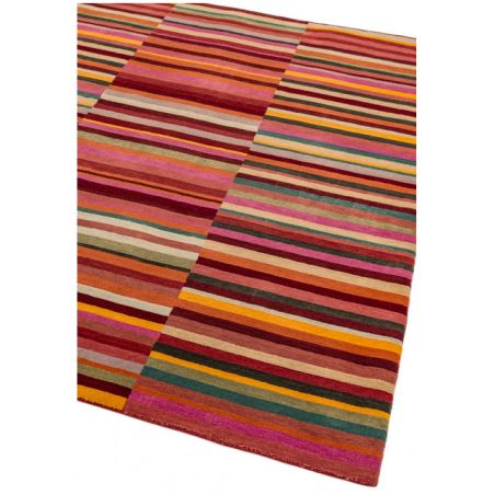 Tapis de Salon tissé main en pure laine couleurs vives Red Lines Tapis de Salon tissé main en pure laine couleurs vives Red Lines