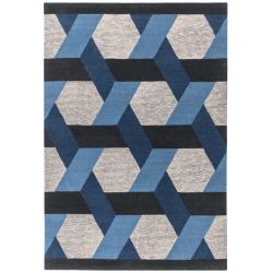 Tapis de salon  contemporain haut de gamme Chatelet bleu