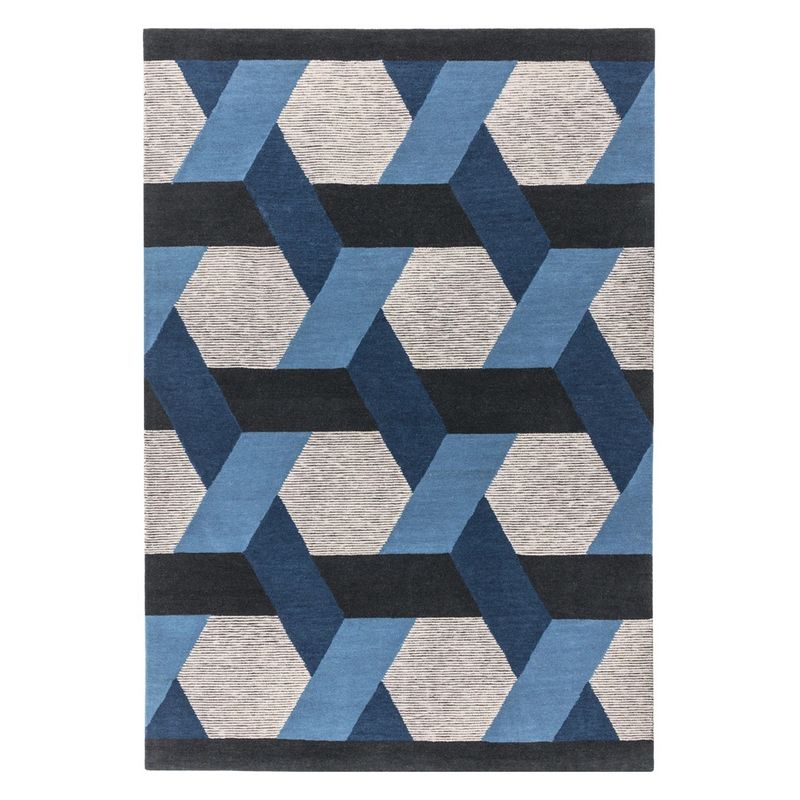 Tapis de salon  contemporain haut de gamme Chatelet bleu