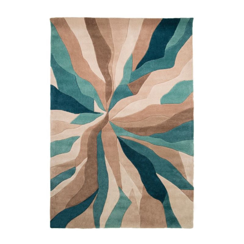 Tapis de salon polyester Design Bleu Canard Infinite