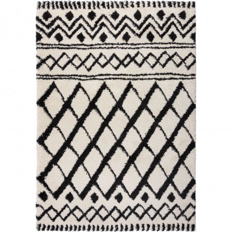 Tapis de salon Souk berber noir et ivoire Tapis de salon Souk berber noir et ivoire
