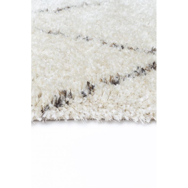 Tapis de style berbère Subra beige motifs géométriques gris