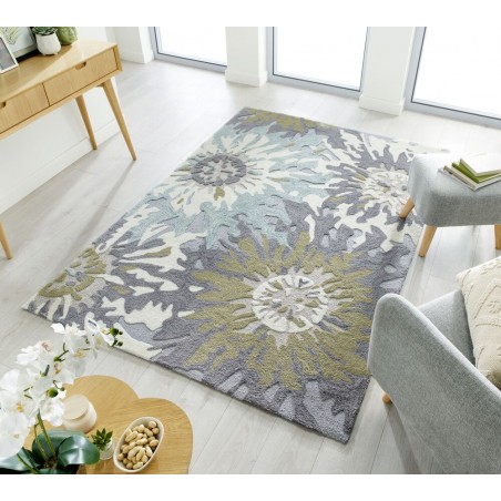 Tapis Design Zest soft floral vert Tapis Design Zest soft floral vert