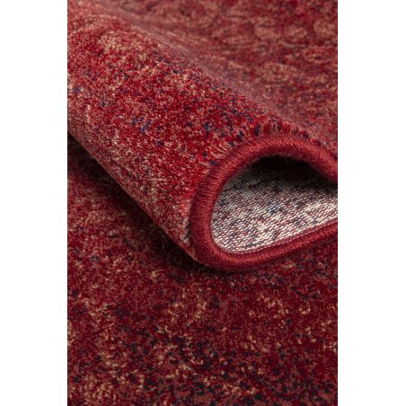 Tapis de salon classique pure laine Uranus rouge motifs floraux ton sur ton Tapis de salon classique pure laine Uranus rouge motifs floraux ton sur ton