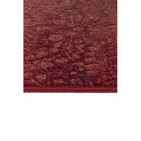 Tapis de salon classique pure laine Uranus rouge motifs floraux ton sur ton Tapis de salon classique pure laine Uranus rouge motifs floraux ton sur ton