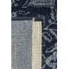 Tapis de salon classique pure laine Uranus bleu dessin fleurs ton sur ton Tapis de salon classique pure laine Uranus bleu dessin fleurs ton sur ton