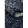 Tapis de salon classique pure laine Uranus bleu dessin fleurs ton sur ton Tapis de salon classique pure laine Uranus bleu dessin fleurs ton sur ton