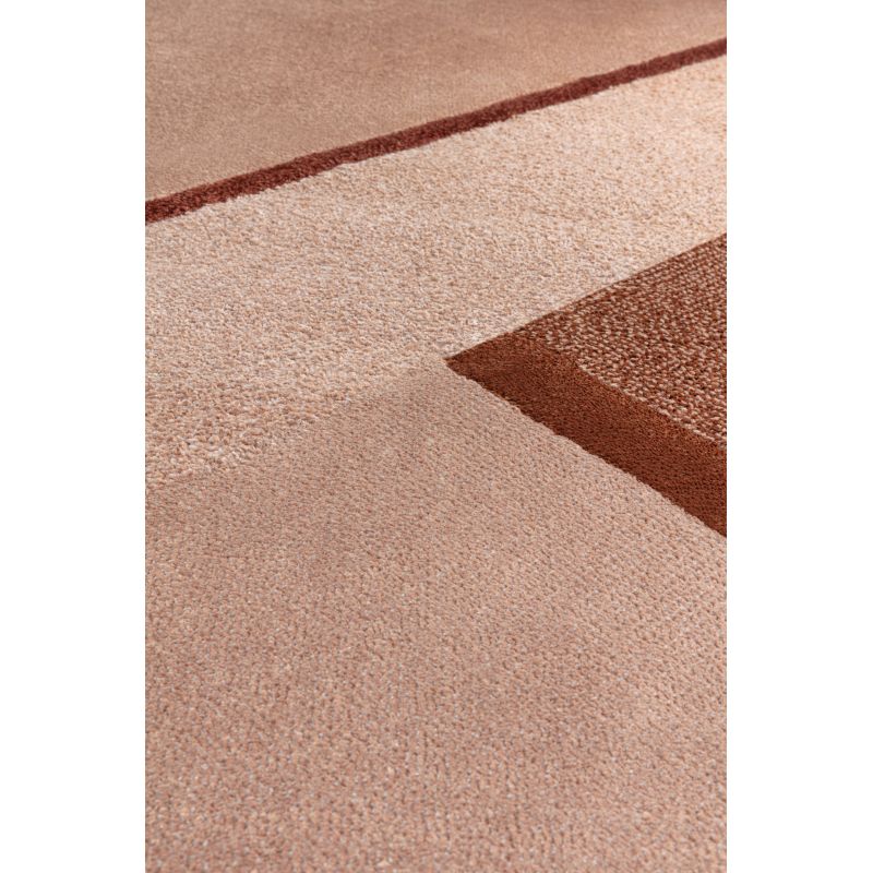 Tapis de salon Ginan dessins géométriques moderne dégradé de rose pastel