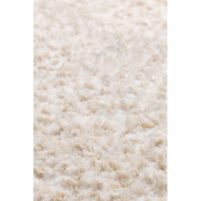 Tapis moderne Alcyone en laine et polyester doux chiné écru et beige