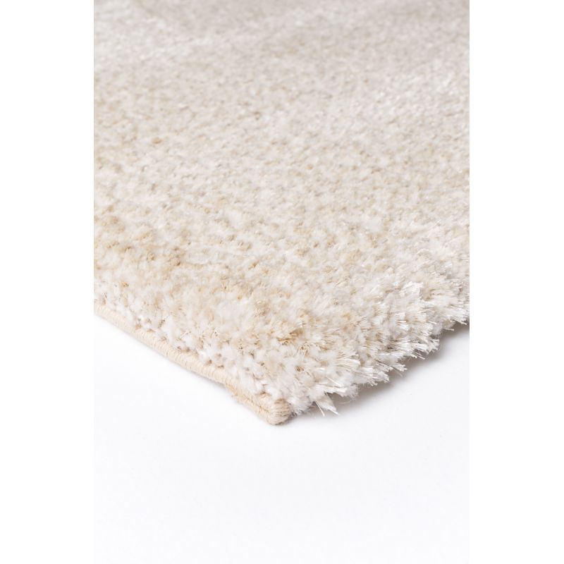 Tapis moderne Alcyone en laine et polyester doux chiné écru et beige