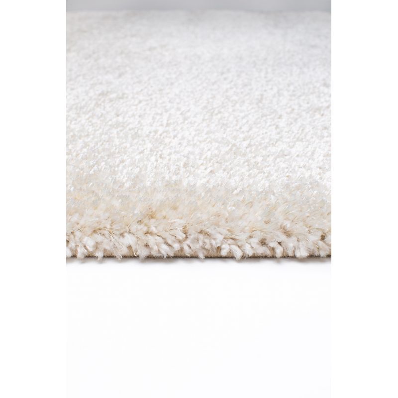 Tapis moderne Alcyone en laine et polyester doux chiné écru et beige