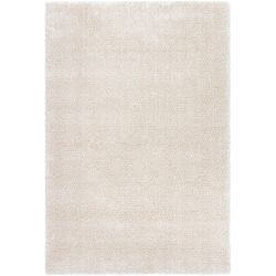 Tapis moderne Alcyone en laine et polyester doux chiné écru et beige