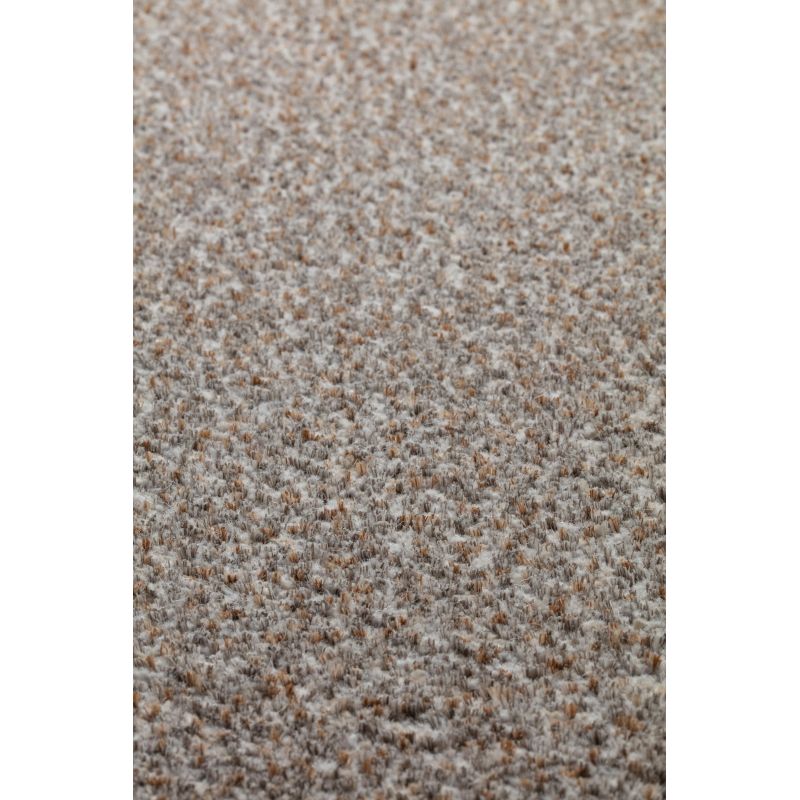 Tapis moderne Alcyone en laine et polyester doux chiné gris souris et beige