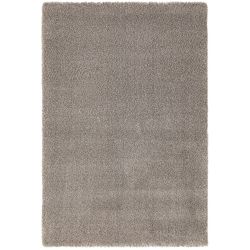 Tapis moderne Alcyone en laine et polyester doux chiné gris souris et beige