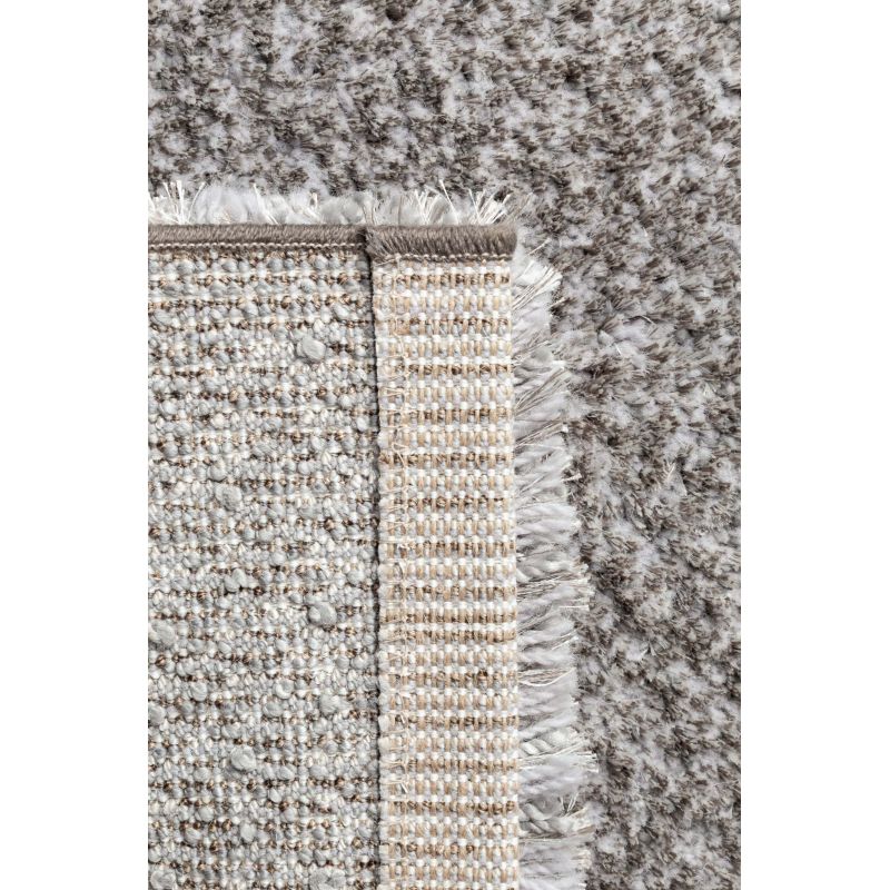 Tapis moderne Alcyone en laine et polyester doux chiné gris et blanc