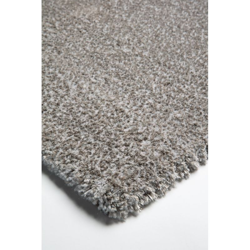 Tapis moderne Alcyone en laine et polyester doux chiné gris et blanc