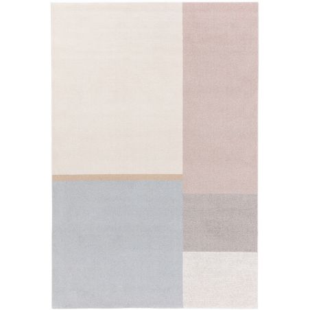 Tapis de salon moderne en laine et polyester Orion pastel écru,rose, bleu gris Tapis de salon moderne en laine et polyester Orion pastel écru,rose, bleu gris