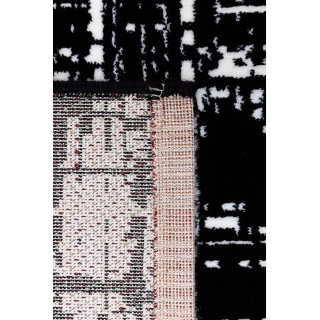 Tapis de salon moderne Vega polyester motif tissu noir et blanc Tapis de salon moderne Vega polyester motif tissu noir et blanc