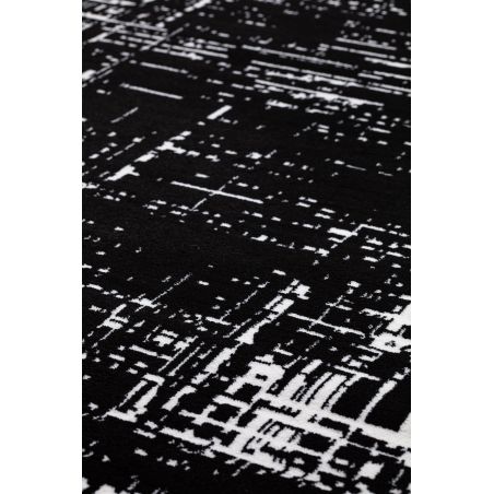 Tapis de salon moderne Vega polyester motif tissu noir et blanc Tapis de salon moderne Vega polyester motif tissu noir et blanc