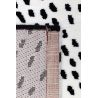 Tapis de salon contemporain Naos points noir sur fond blanc en polyester Tapis de salon contemporain Naos points noir sur fond blanc en polyester