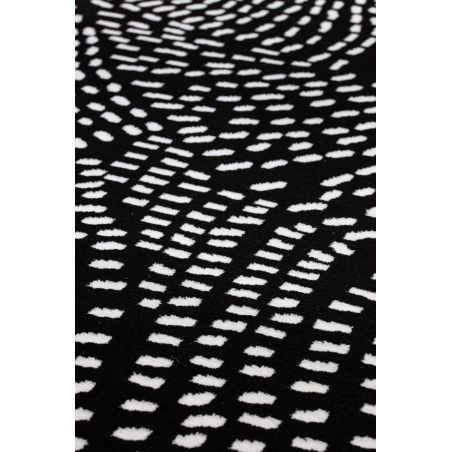 Tapis de salon contemporain Naos points blanc fond noir en polyester Tapis de salon contemporain Naos points blanc fond noir en polyester