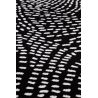 Tapis de salon contemporain Naos points blanc fond noir en polyester Tapis de salon contemporain Naos points blanc fond noir en polyester