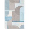 Tapis de salon motif Art Déco Dalim bleu en camaieu et gris Tapis de salon motif Art Déco Dalim bleu en camaieu et gris
