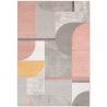 Tapis de salon motif Art Déco Dalim rose, gris ocre pastels Tapis de salon motif Art Déco Dalim rose, gris ocre pastels