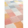 Tapis multicolore Chara motif pixel rose, bleu, gris, orange pastels en polyester Tapis multicolore Chara motif pixel rose, bleu, gris, orange pastels en polyester