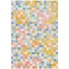 Tapis multicolore Chara motif pixel rose, bleu, gris, orange pastels en polyester Tapis multicolore Chara motif pixel rose, bleu, gris, orange pastels en polyester