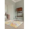 Tapis multicolore Chara motif pixel rose, bleu, gris, orange pastels en polyester Tapis multicolore Chara motif pixel rose, bleu, gris, orange pastels en polyester