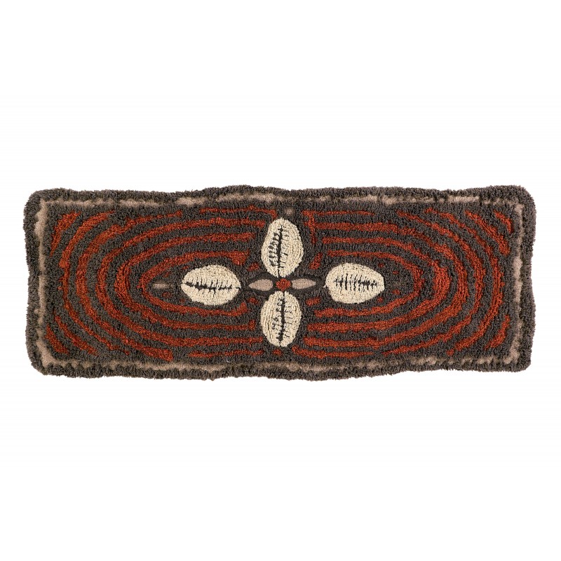 Tapis de salon lavable en machine Cowrie Bracelet brun, beige et terracotta