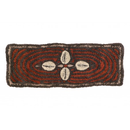 Tapis de salon lavable en machine Cowrie Bracelet brun, beige et terracotta Tapis de salon lavable en machine Cowrie Bracelet brun, beige et terracotta
