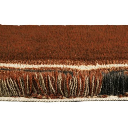 Tapis en laine lavable en machine Karibu couleur cannelle, beige et anthracite Tapis en laine lavable en machine Karibu couleur cannelle, beige et anthracite