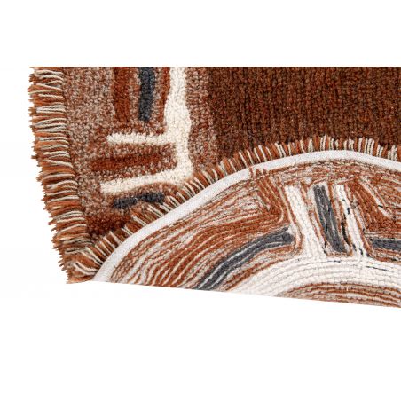 Tapis en laine lavable en machine Karibu couleur cannelle, beige et anthracite Tapis en laine lavable en machine Karibu couleur cannelle, beige et anthracite