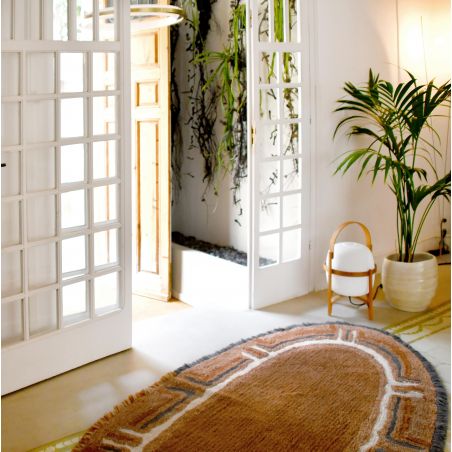 Tapis en laine lavable en machine Karibu couleur cannelle, beige et anthracite Tapis en laine lavable en machine Karibu couleur cannelle, beige et anthracite
