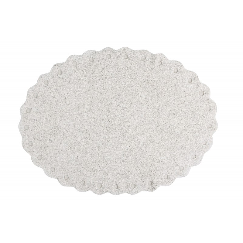 Tapis Lavable Pine cone ivoire en coton