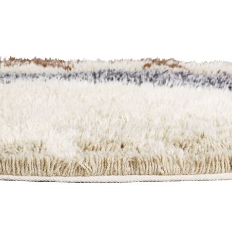 Tapis en laine lavable en machine brun, gris, beige et ivoire Kinga Tapis en laine lavable en machine brun, gris, beige et ivoire Kinga