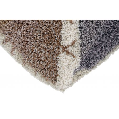 Tapis en laine lavable en machine brun, gris, beige et ivoire Kinga Tapis en laine lavable en machine brun, gris, beige et ivoire Kinga