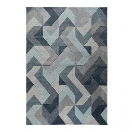 Tapis Design Géométrique Aurora Bleu 200 x 290 cm
